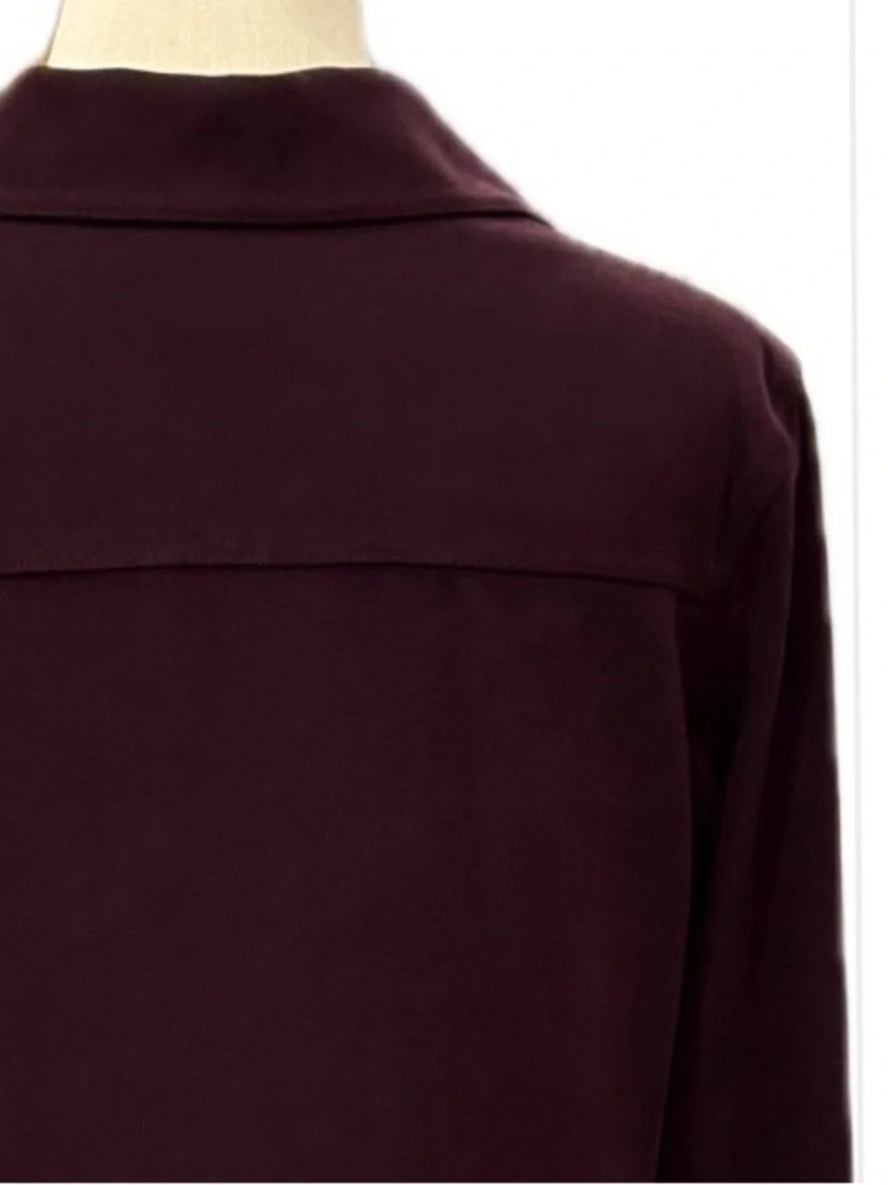 Talbots Petites Plum Velvet Long Sleeves Button Down Shirt Dress 6